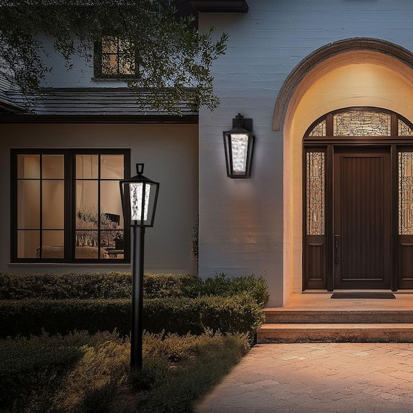 Manchester 1-Light Black Aluminum Outdoor Post Weather Resistant Post Light with Integrated LED Selectable 4CCT