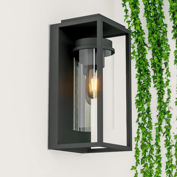 Maxax Montpelier 12.3 in. H Sand Black Dusk to Dawn Outdoor Hardwired wall Rectangular Scone with No Bulb Included (6-Pack)