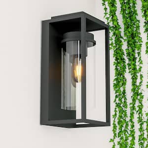 Montpelier 12.3 in. H Sand Black Dusk to Dawn Outdoor Hardwired wall Rectangular Scone with No Bulb Included