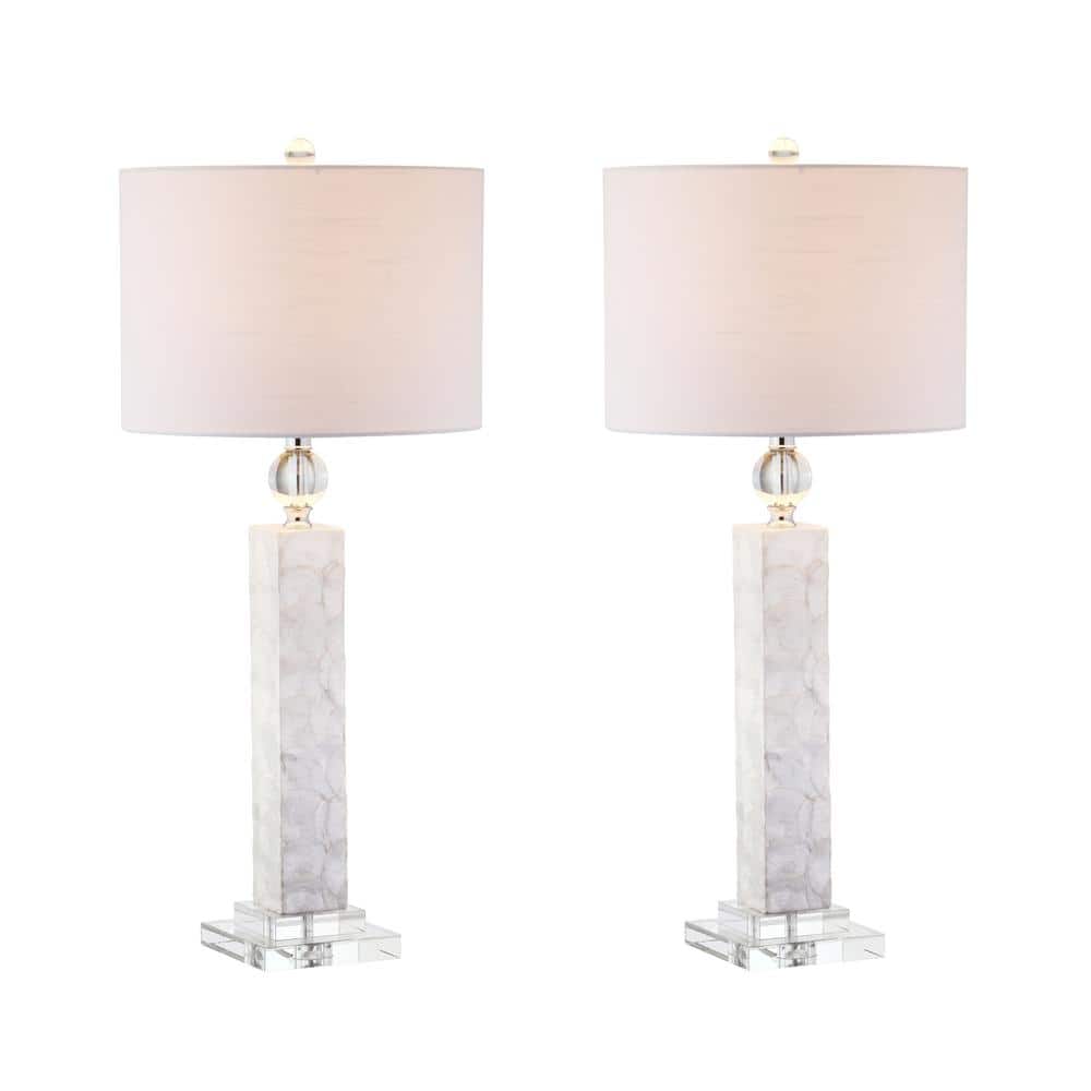 Bailey 32" White Mother of Pearl LED Table Lamp Set