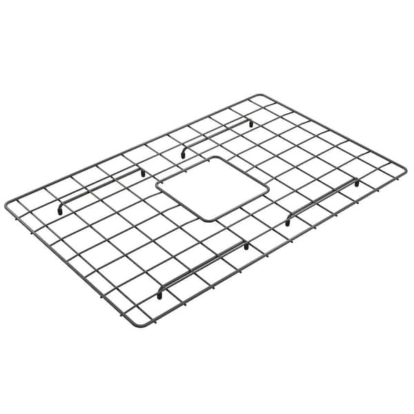 BOCCHI 24.25 in. L x 15.5 in. W Bottom Grid 2.0 in Gun Metal for 27 in. 1628 Single Bowl Sink