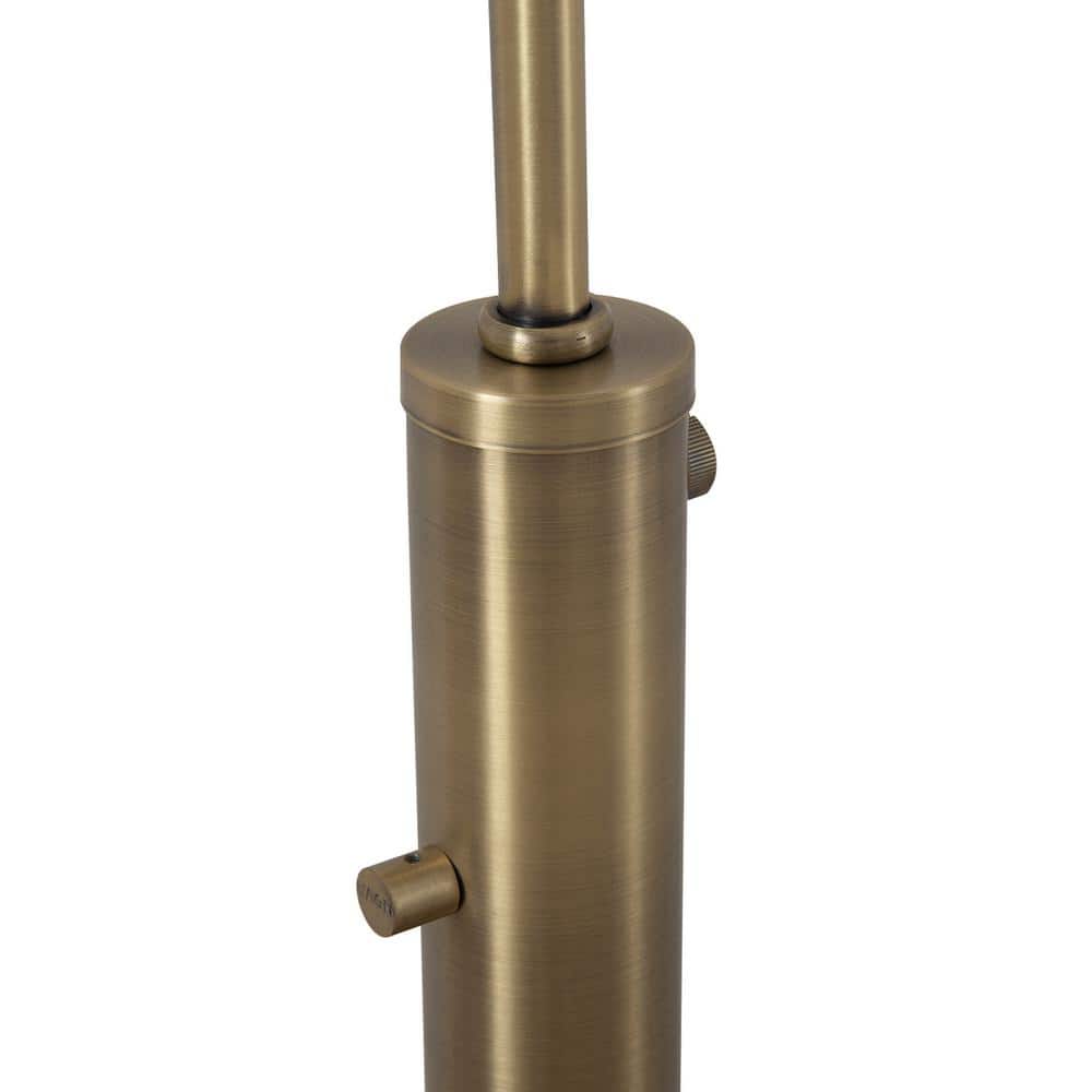 Rancho Mirage 83" Weathered Brass and Black Arc Floor Lamp