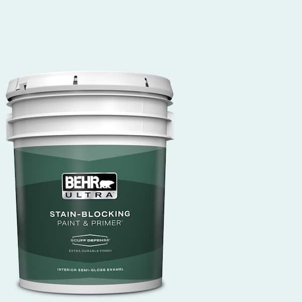 BEHR ULTRA 5 gal. #BL-W04 Ethereal White Extra Durable Semi-Gloss Enamel Interior Paint & Primer