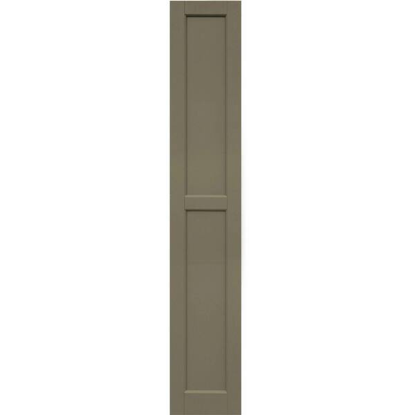 Winworks Wood Composite 12 in. x 70 in. Contemporary Flat Panel Shutters Pair #660 Weathered Shingle