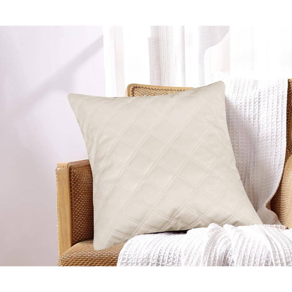 Textural Solid Square Throw Pillow Off-White - Threshold™