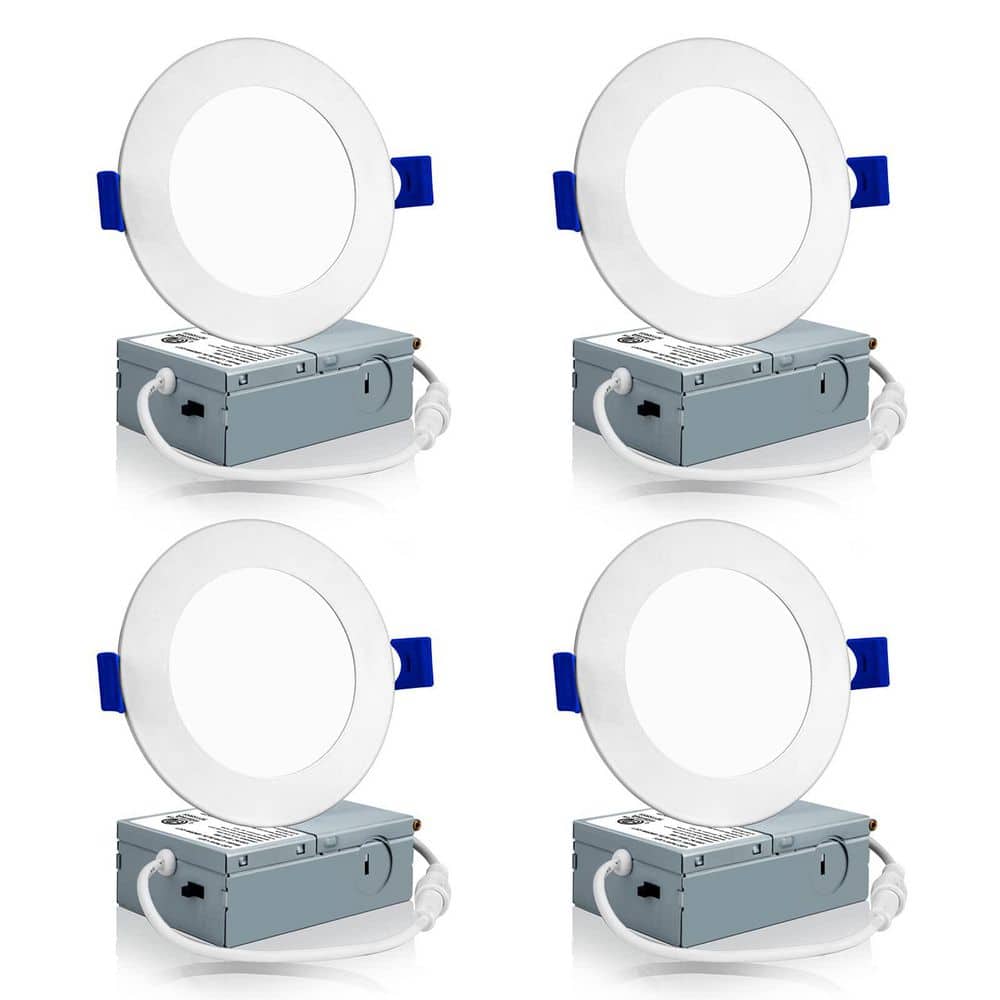 4 in. Canless Integrated LED Recessed Light Trim Dimmable Selectable Color Temperature 750 Lumens (4-Pack) price history on PriceWatchPro
