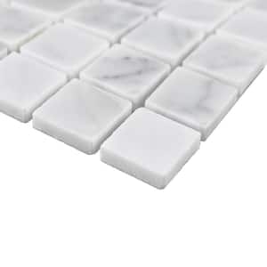Rockart Carrara Marble Polished 12 in. x 12 in. Square 1 in. Natural Stone Mosaic Tile (11.0868 sq. ft./Case)