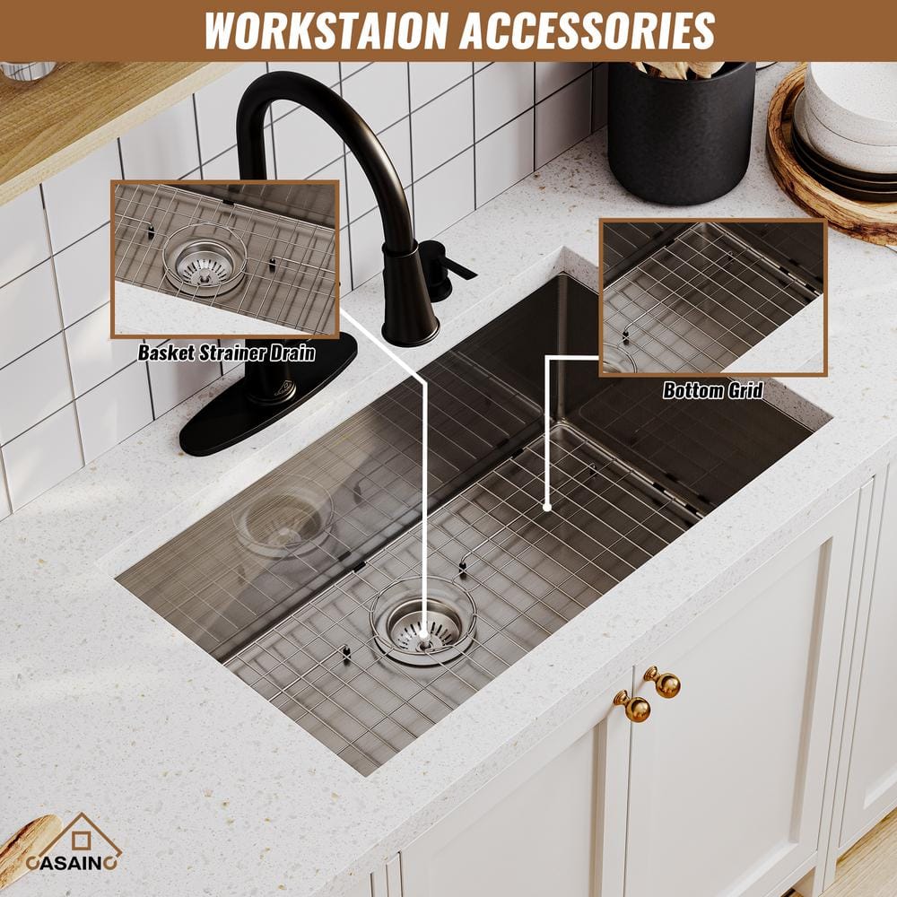 30" Stainless Steel Farmhouse Single Bowl Undermount Kitchen Sink