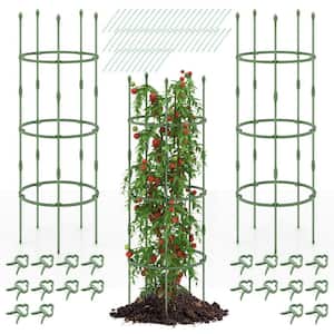 60 in. H Garden Tomato Trellis Plant Support Cage with Adjustable Size for Plants (3-Pack)