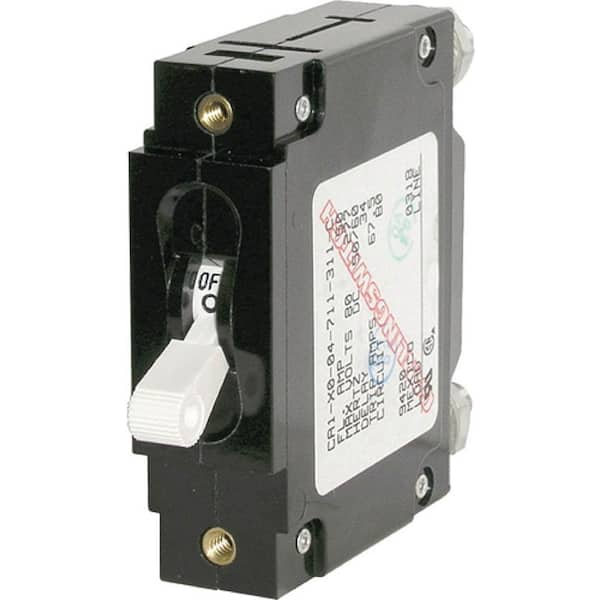 Blue Sea Systems Single Pole AC Circuit Breaker, 100 Amp, White