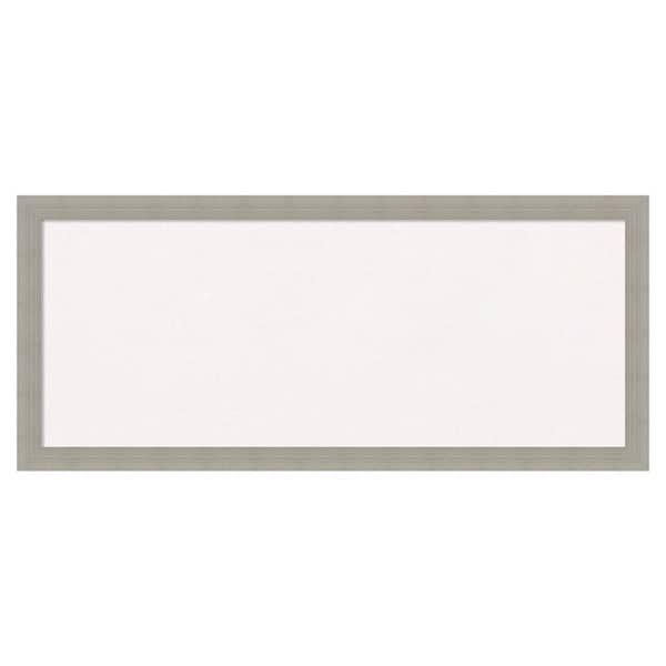 Amanti Art Woodgrain Stripe Grey Wood White Corkboard 32 in. x 14 in ...