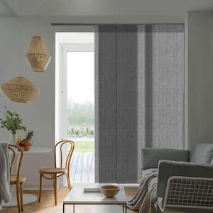 Munich Castle Cordless Pleated Natural Woven Adjustable Sliding Panel Blind with 23 in. Slats Up to 86 in. W x 96 in. L