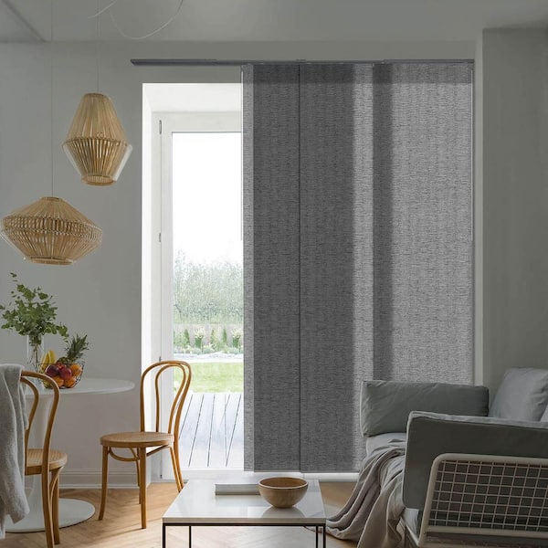 Godear Design Munich Castle Cordless Pleated Natural Woven Adjustable Sliding Panel Blind with 23 in. Slats Up to 86 in. W x 96 in. L