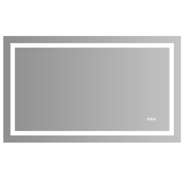 Kuomih 60 in. W x 28 in. H Large Rectangular Frameless Wall Mounted LED Bathroom Vanity Mirror with Defogger, Dimmer
