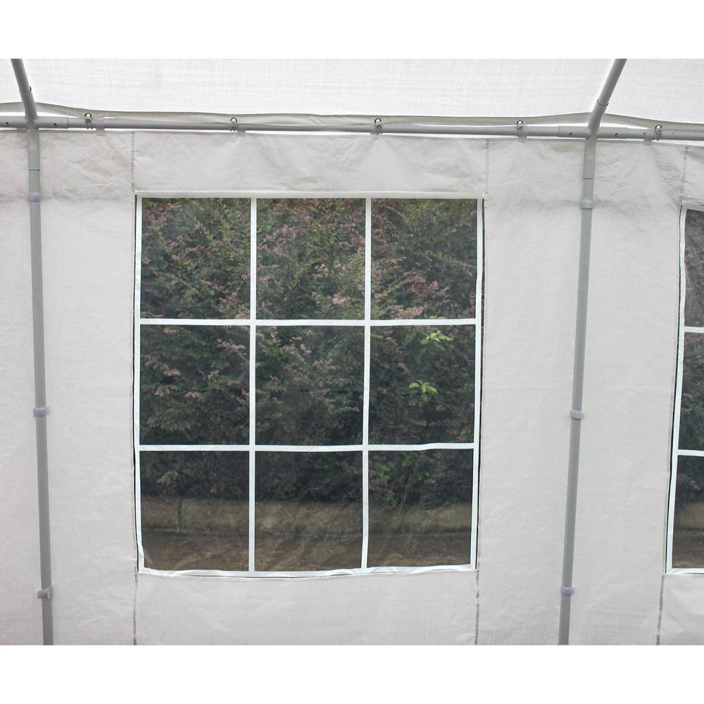 White 20x40 ft Metal Frame Outdoor Event Tent with Windows