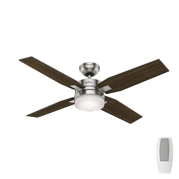 Hunter Mercado 50 in. LED Indoor Brushed Nickel Ceiling Fan with Light and Universal Remote