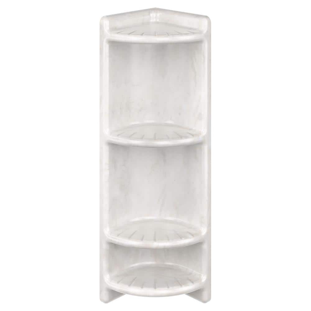 Premium 2CM X 9 White Marble Shower Corner Shelf Caddy 