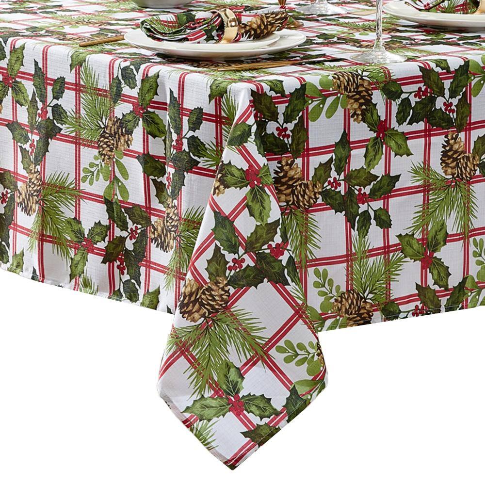 "Pinecone Plaid Holiday Fabric Tablecloth, Multicolor - 60""W x 102""L" price history on PriceWatchPro