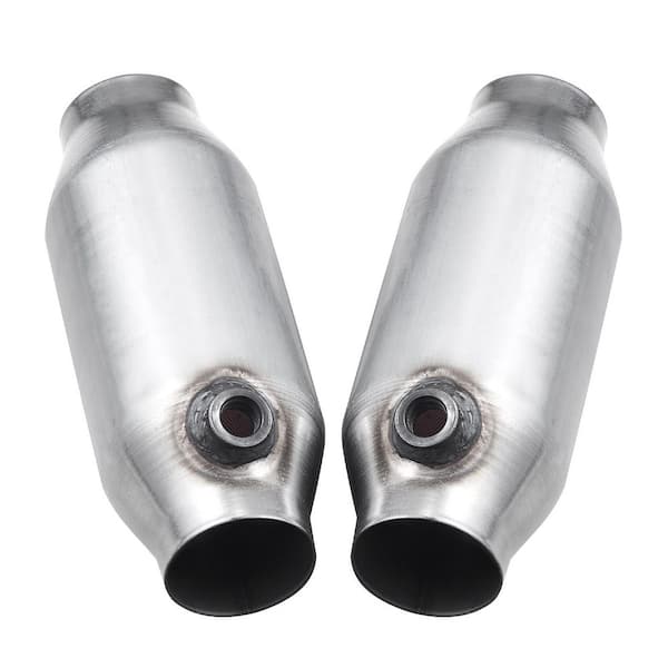 SKYSHALO Universal Catalytic Converter, 2.5 in. Inlet/Outlet, 2 Pack High Flow Car Catalytic Converter, Direct Replacement