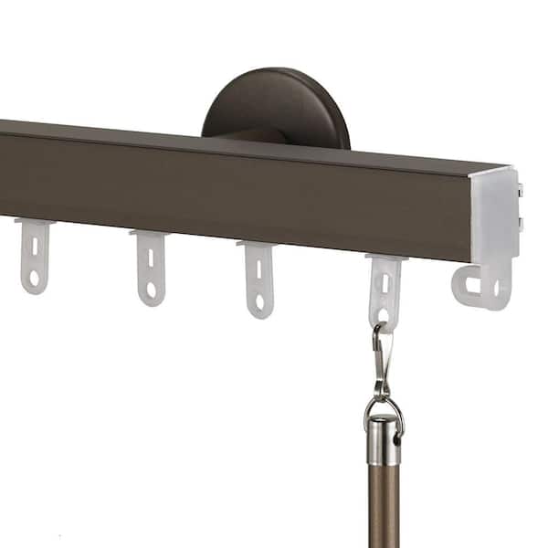 Art Decor Nexgen Pro 96 in. Non-Adjustable Traverse Window Curtain Rod Set in Bronze