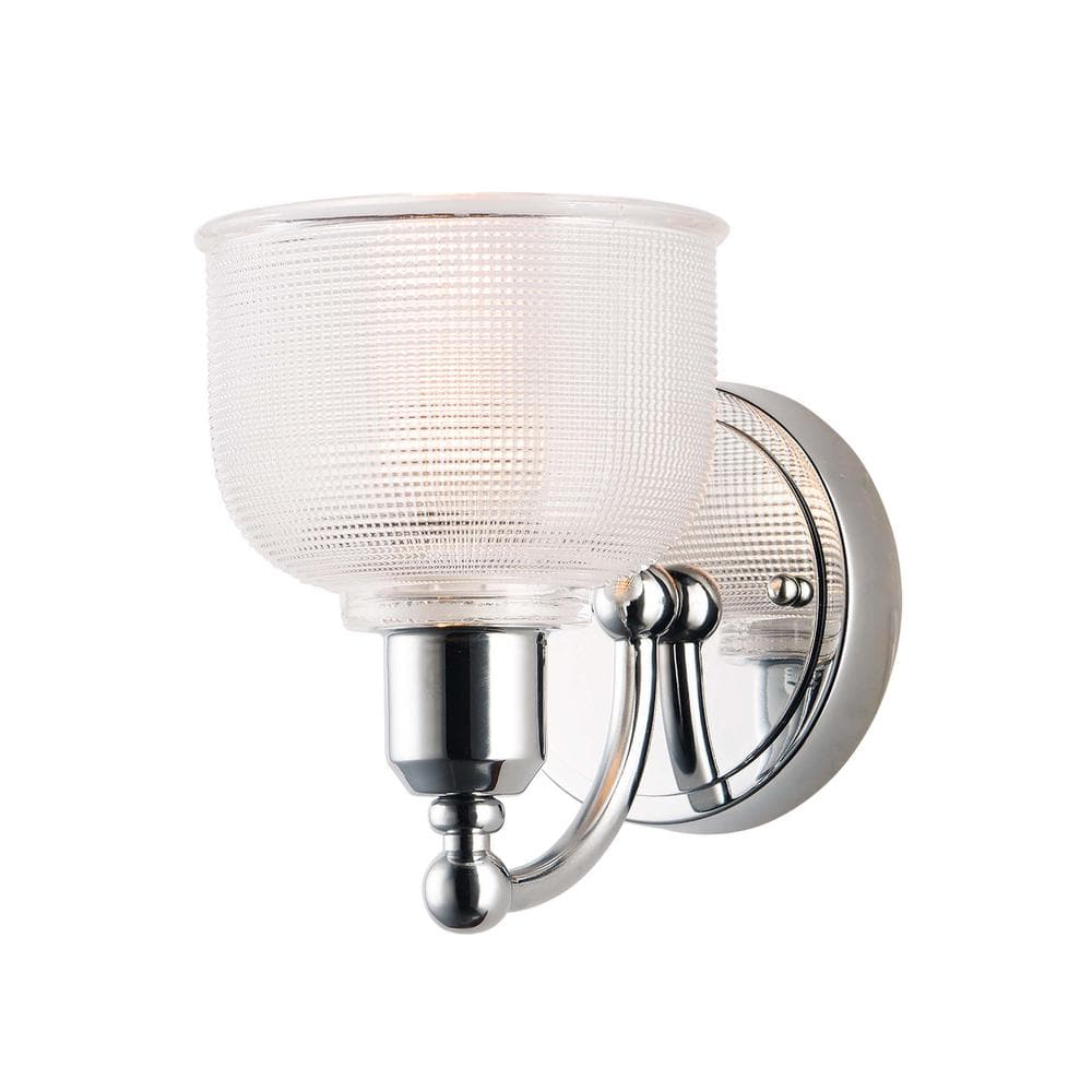 Hollow Prismatic Chrome 1-Light Wall Sconce with Clear Shade