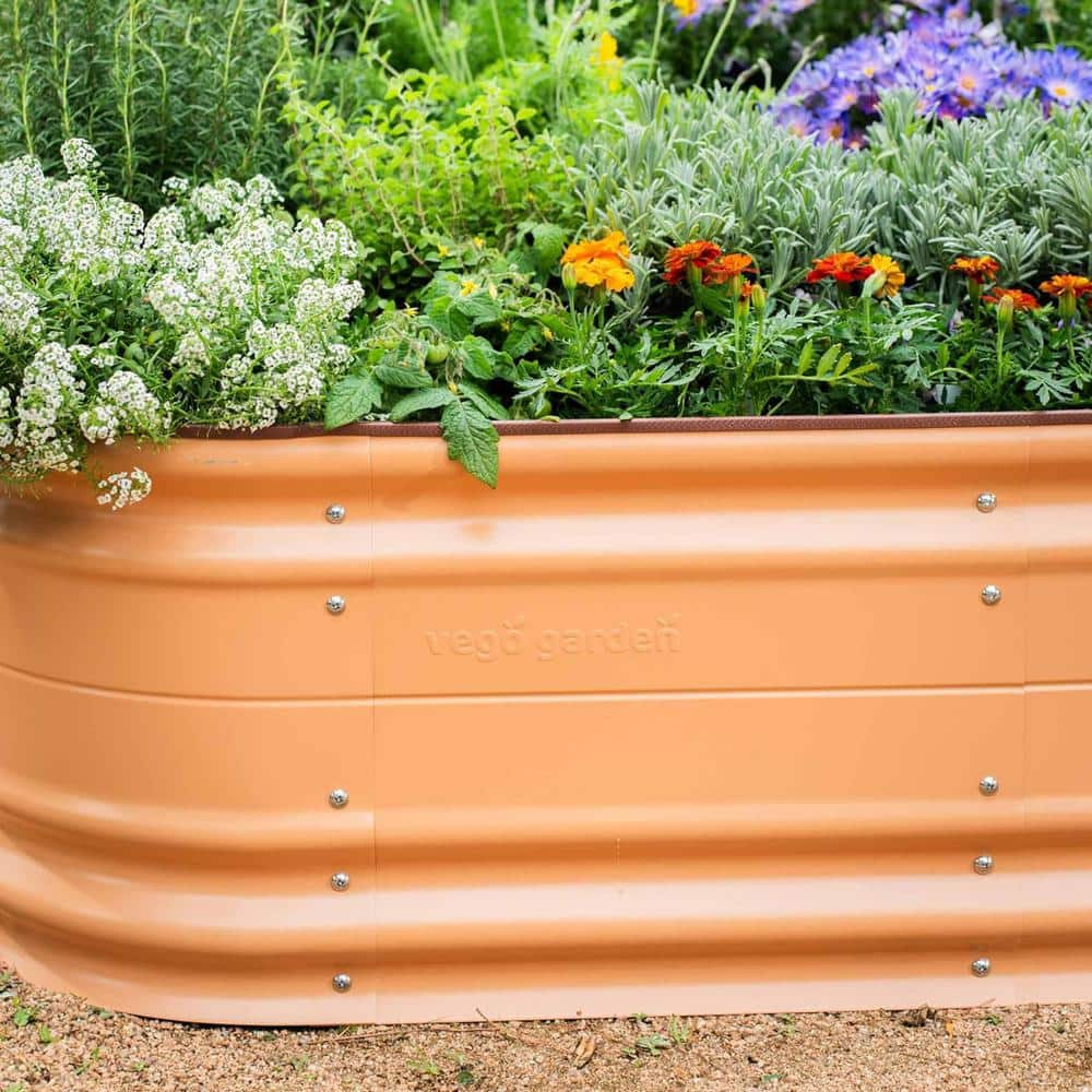 Terra Cotta Modular Metal Outdoor Raised Garden Bed Kit 42"x78"x17"