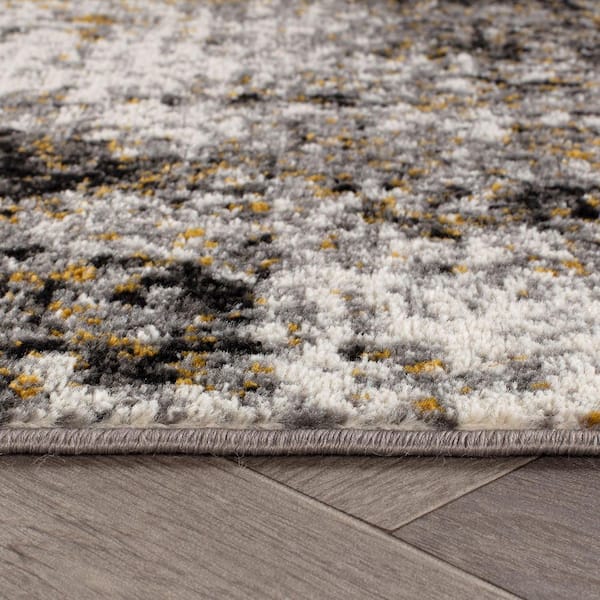 Adare Contemporary Abstract Yellow 5 ft. x 7 ft. OVAL Area Rug