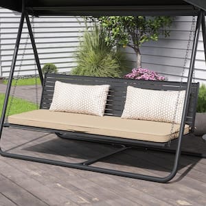 1-Piece 18.5 in. x 59 in. Rectangular Outdoor Bench Cushion in Beige