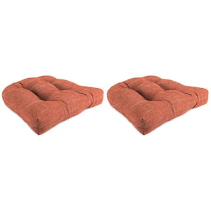 18 in. L x 18 in. W x 4 in. T Wicker Outdoor Seat Cushion in Tory Sunset (2-Pack)