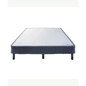 Emerge Black Steel Frame King Platform Bed with Removable Cover and Attachable Legs