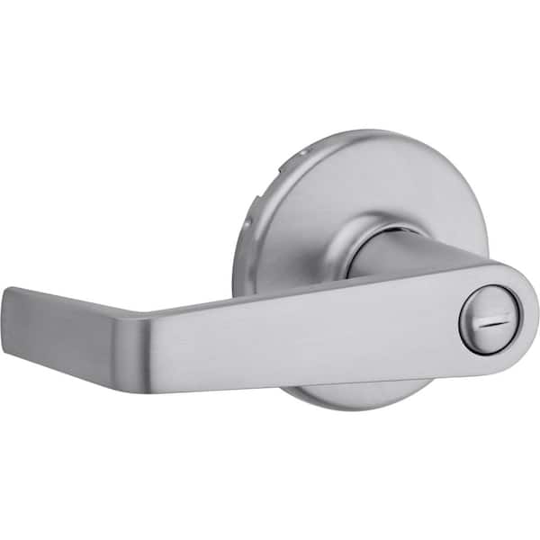 Kwikset Kingston Satin Chrome UL Rated Privacy Bed/Bath Door
