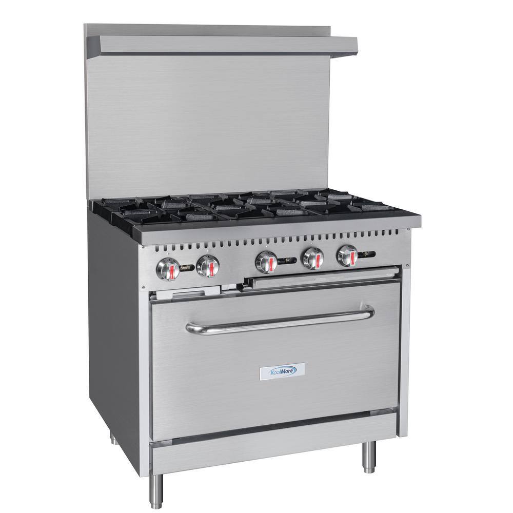 KoolMore 36'' Stainless Steel Commercial Convection Oven with 6 Burners