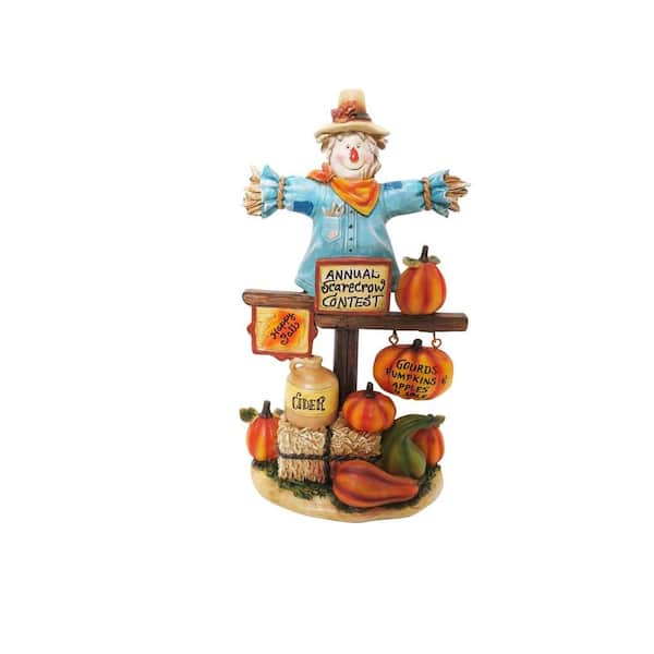Alpine Corporation 10 in. Harvest Decoration Annual Scarecrow Contest Statuary