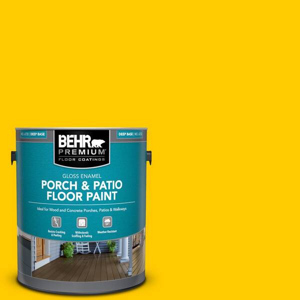 BEHR PREMIUM 1 gal. #370B-7 Yellow Flash Gloss Enamel Interior/Exterior Porch and Patio Floor Paint