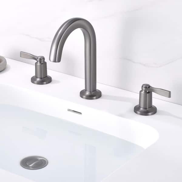 Larko 8 in. Widespread 2-Handle Bathroom Faucet in Gun Metal