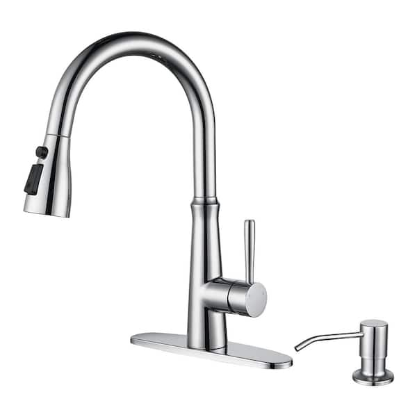 ARCORA Single Handle Stainless Steel Pull Down Sprayer Kitchen Faucet ...