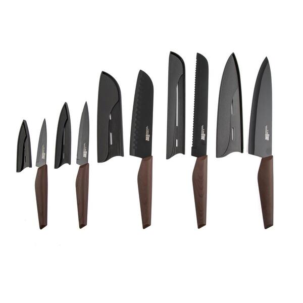 Robert Irvine 10-Piece Hollow Handle Knife Block Set - Brushed Gold