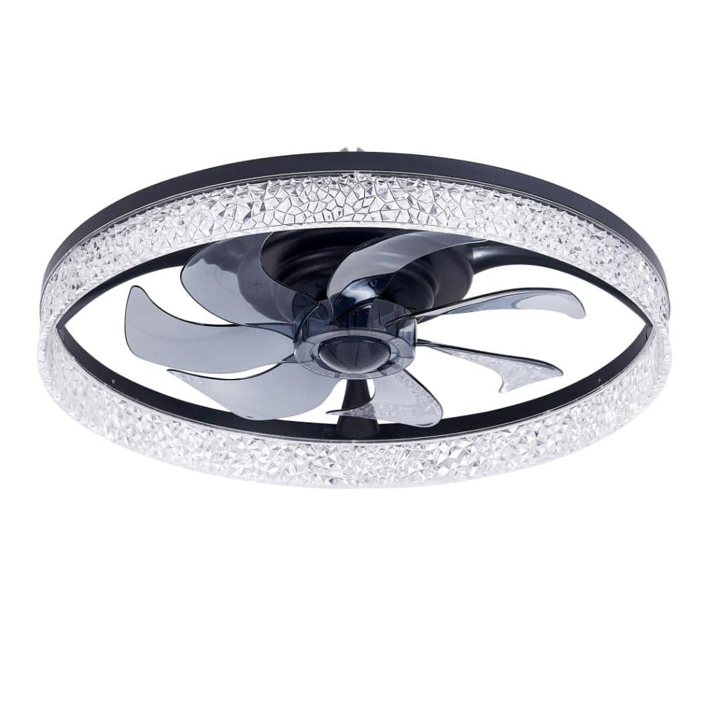 13 in. Dimmable LED Indoor Black Low Profile Flush Mount Ceiling Fan with Light and Remote Control price history on PriceWatchPro