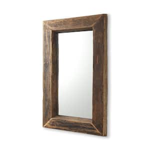 Gerome 3 in. W x 26 in. H Brown Wood Frame Rectangular Wall Mirror