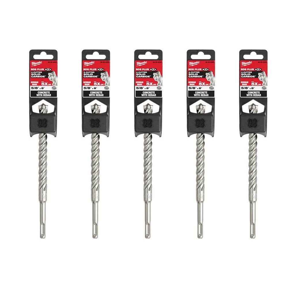 Milwaukee 5/8 in. x 8 in. 4-Cutter SDS-PLUS Carbide Drill Bit (5