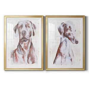 Sitting Dog III By Wexford Homes 2-Pieces Framed Abstract Paper Art Print 22.5 in. x 30.5 in.