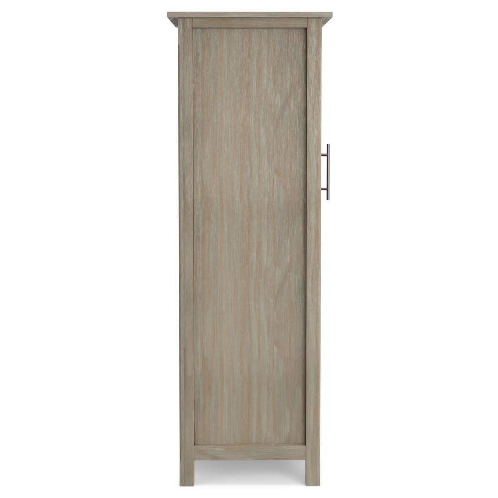 Avalon Distressed Gray Solid Wood High Storage Wine Rack Cabinet