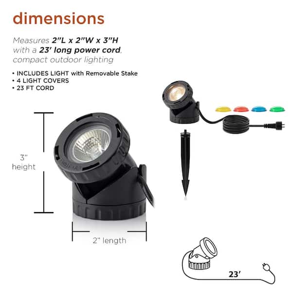 Power Beam Indoor/Outdoor 10-Watt Halogen Light with Garden Stake