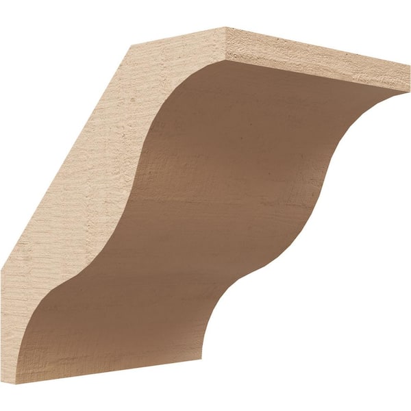 Ekena Millwork 5 in. x 6 in. x 6 in. Funston Rough Cedar Woodgrain Timberthane Polyurethane Knee Brace, Primed