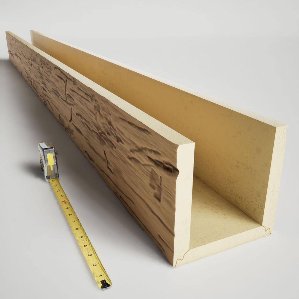 Hand Hewn Dark Brown Faux Wood Ceiling Beam, 4" x 4" x 8'