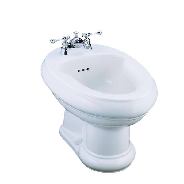 KOHLER Revival Centerset Bidet, Plumbed for Horizontal Spray Bidet Faucet In White-DISCONTINUED