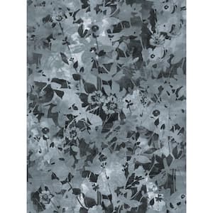 Wildflower Shadows Black and Grey Peel and Stick Wallpaper (Covers 28.29 sq. ft.)