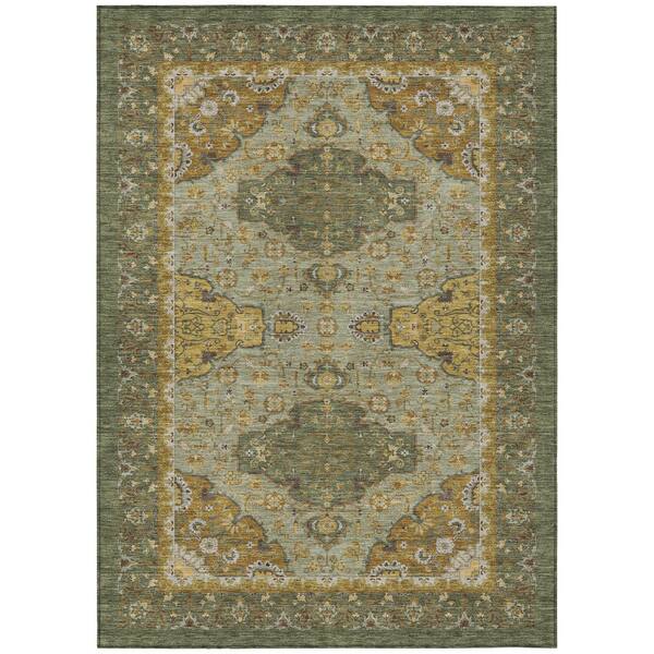 Chantille Machine Washable Indoor/Outdoor Abstract ACN2854 Olive 10 ft. x 14 ft. Area Rug