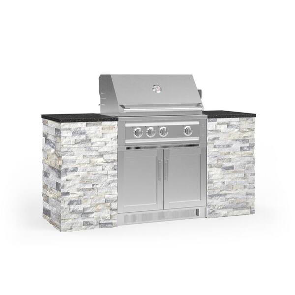 NewAge Products Signature Series 72.16 in. x 25.5 in. x 51 in. 6-Piece Outdoor Kitchen Cabinet Set with Liquid Propane 33 in. Gas Grill