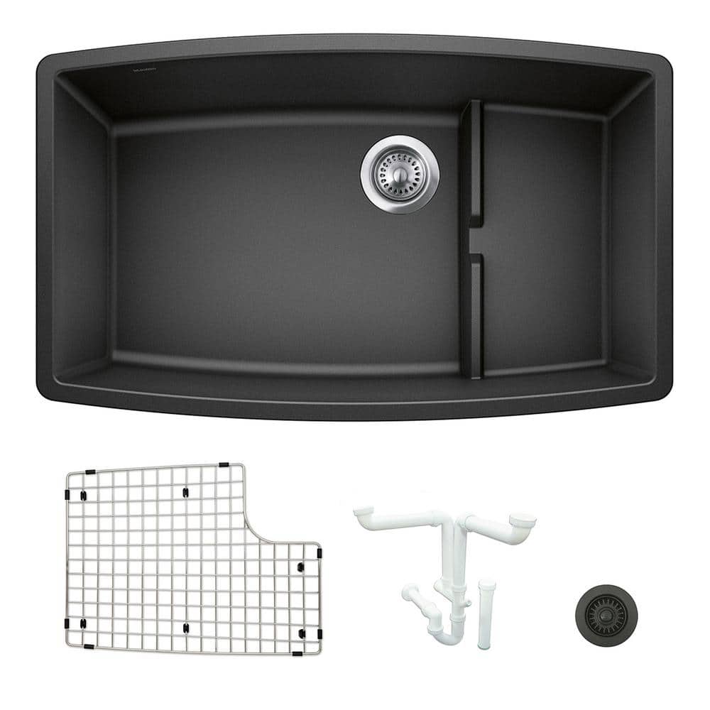 Performa 32 in. Undermount Single Bowl Anthracite Granite Composite Kitchen